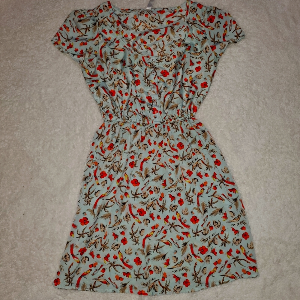 Light Blue Dress with Orange Flowers